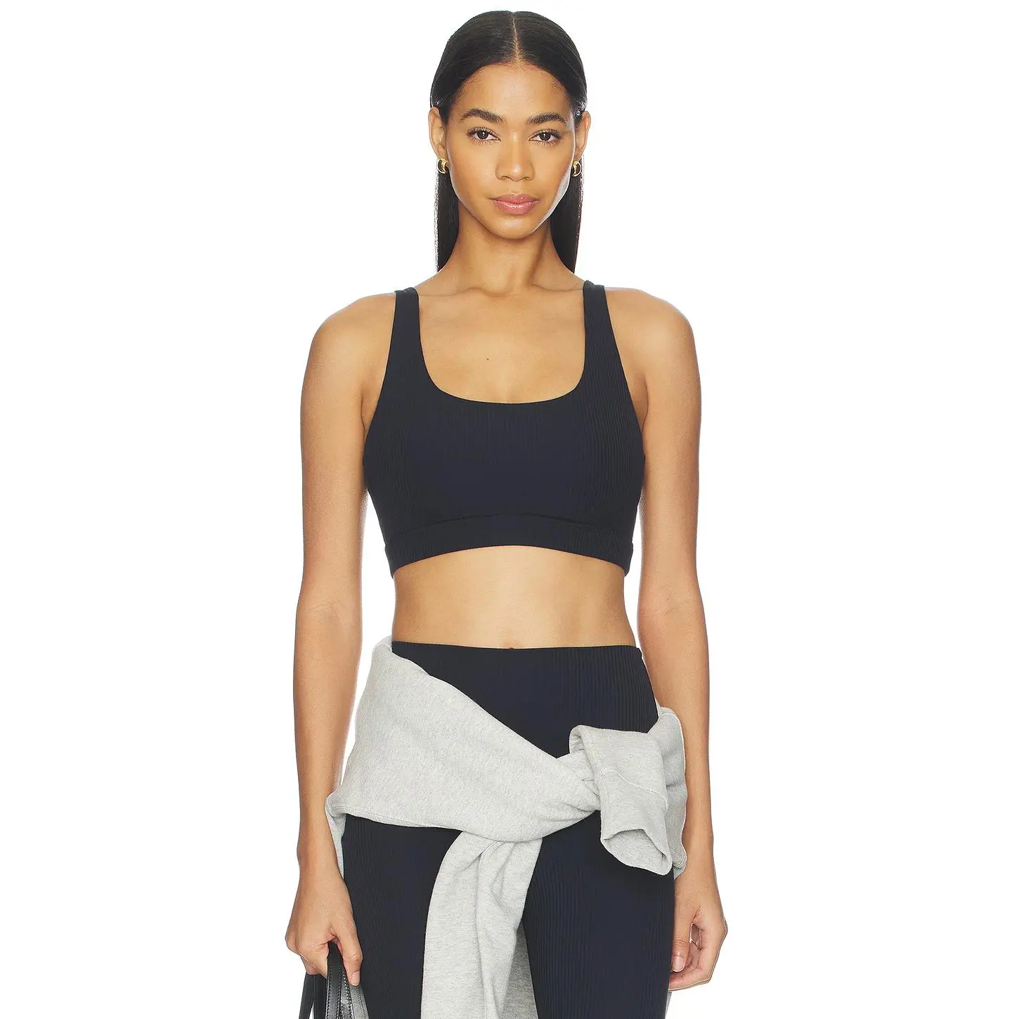 Splits59 Airweight Rib Sports Bra in Black