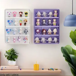 Wall-mounted transparent panel storage box-multi-lattice decoration, collection and office supplies finishing rack-dustproof plastic layer, multi-color optional, space-saving design, classic style display rack, durable plastic material Clear Organizer