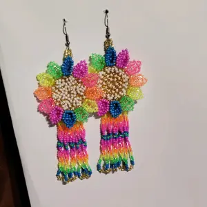 sunflower beaded earrings