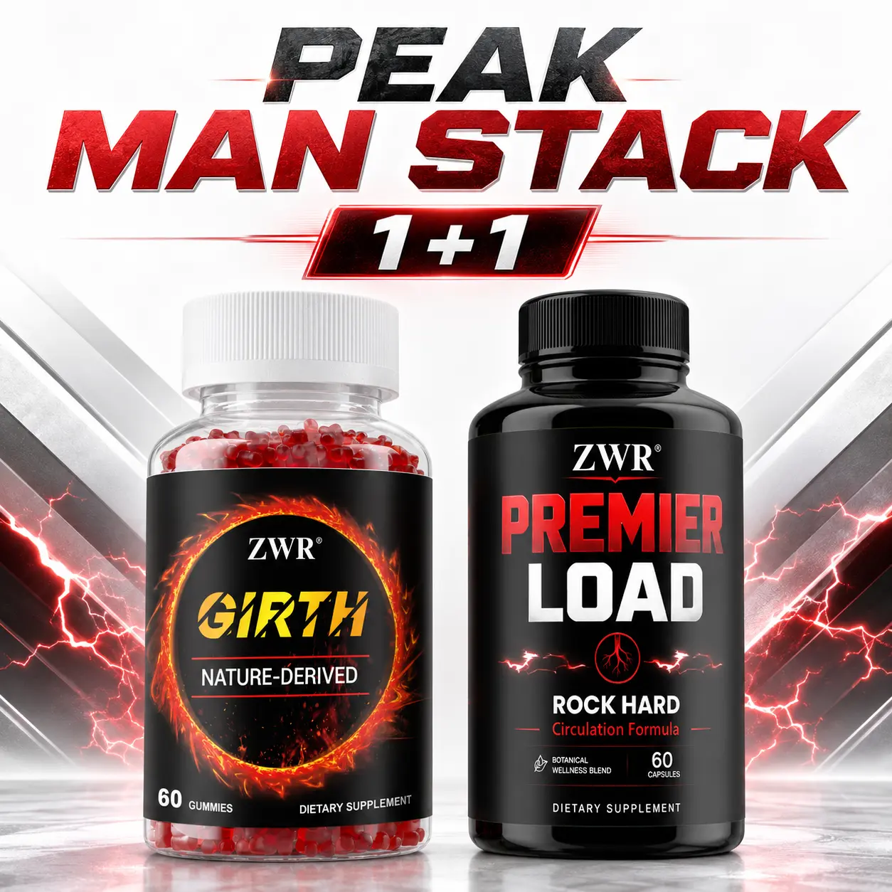(Double-Effect: Better Value) Girth Gummies + Capsules Dual Action Combo Set
