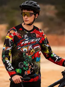 Latest Downhill Jersey Off-road Motorcycle Mountain Bike Clothing Motorcycle Long Sleeved Sports T-shirt Racing Shirt Men's Bicycle T-shirt Premium Outdoor Apparel