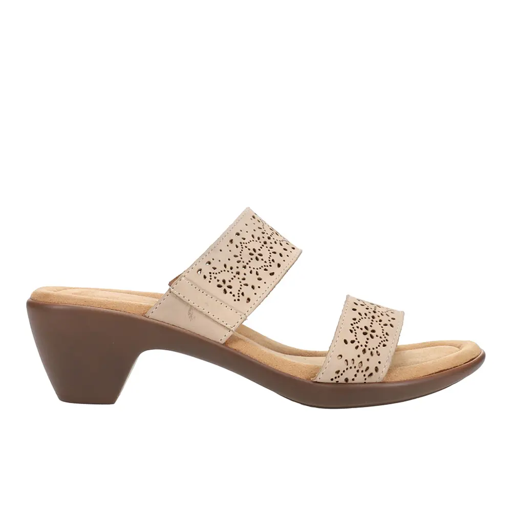 Easy Spirit Womens Crista Cut-Outs Block  Casual Sandals Casual Mid Heel 2-3" - Beige