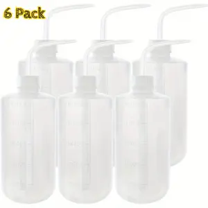 6PCS Refillable Plastic Squeeze Bottles - 17OZ Inverted Design for Easy Pouring,Ideal for Plant Washing,Tattoo Supplies,Lab Irrigation Use summervibes