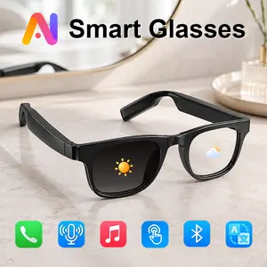 ULMIED Smart Wireless Glasses - UV Protection Modern Smart Glasses, Wireless Music & Calls Multi-Function Wearable for Men & Women, Black Father's Day Gift
