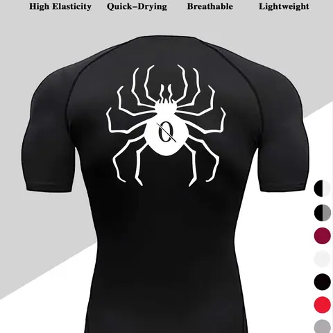Men's Dragon Print Compression T-Shirt, Compression Sports Tee, Compression Tees, Fitness Training Clothes, Quick-Dry Breathable Stretch Fabric, Short Sleeve Top for Fitness and Outdoor Activities