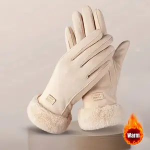 [Windproof Touchscreen Gloves] Women's Thermal Winter Gloves Windproof Cold-Proof Touchscreen Gloves for Cycling & Outdoor Activities - Soft Fleece-Lined Warm Gloves with Adjustable Wrist Strap, Multiple Colors