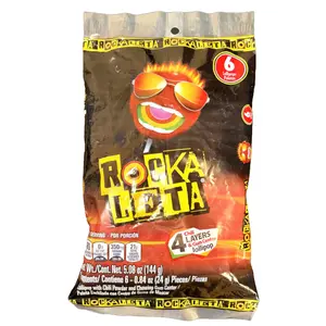 ROCKALETA SONRIC'S - PALETAS ENCHILADA CON CENTRO DE GOMA DE MASCAR - 6 PZ - PRODUCT OF MEXICO