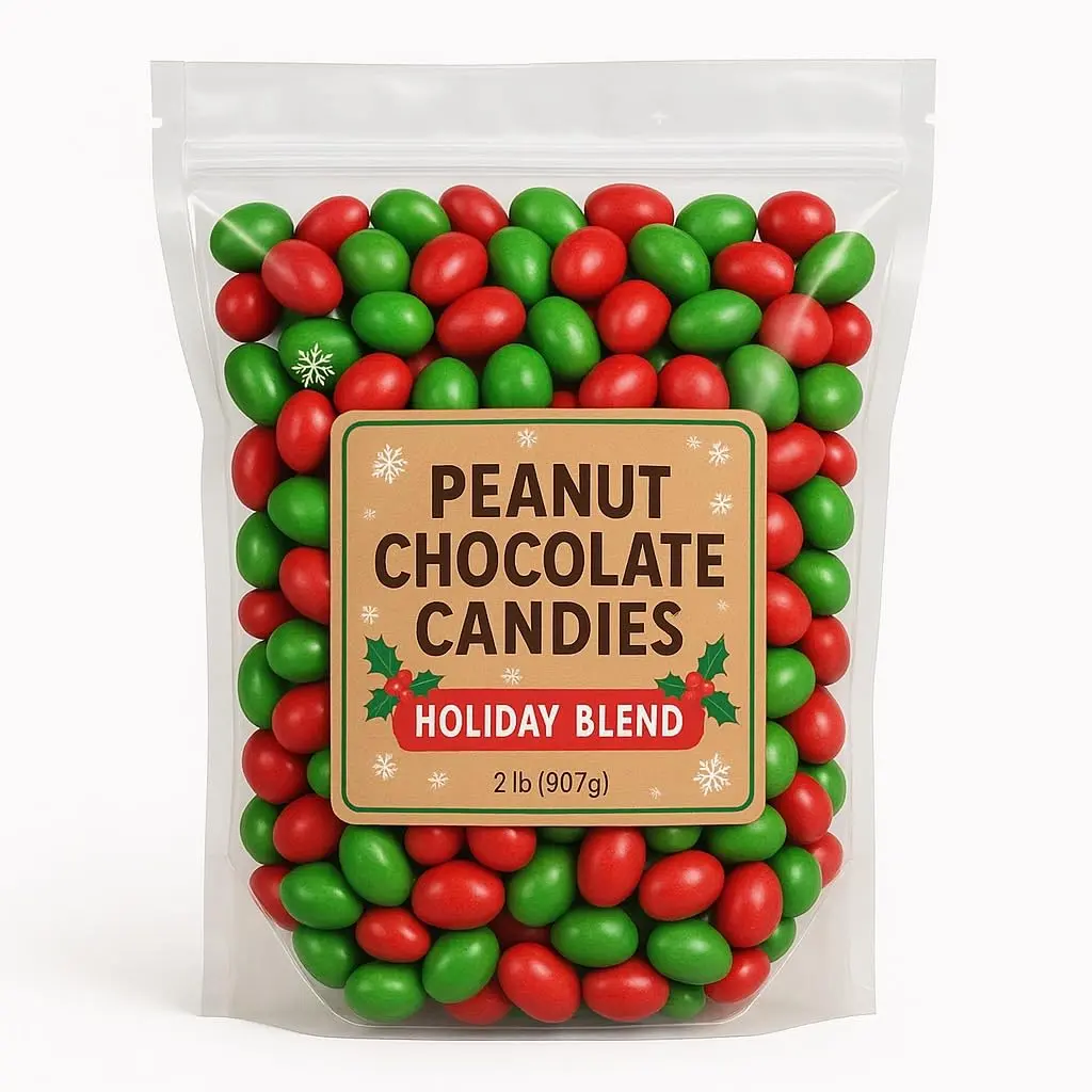 MM'S Holiday Peanut Milk Chocolate Christmas Candy, 2 Pound Bag