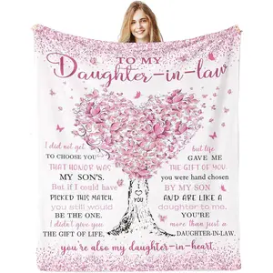 Daughter in Law Gifts, Daughter in Law Birthday Gifts from Mother in Law, Best Mothers Day for Future DIL Blanket 60"x 50"