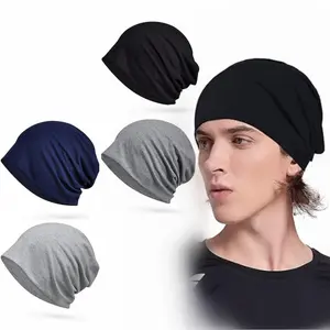 4pcs Cotton Beanie Hat Slouchy Soft Hats Caps Lightweight Sleep Cap Winter Running Beanies for Men and Women