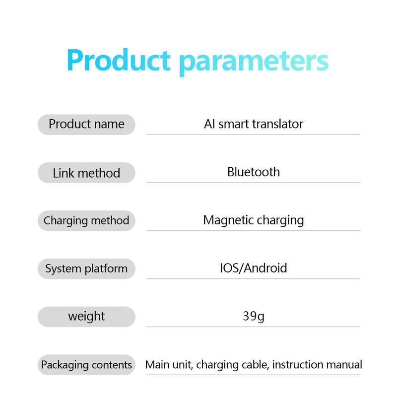 AI Translator Voice Recorder Note Recorder, Translation 146+ languages with Real-time Translation, Supports Video and Voice Call Translation, Magnetic Phone Holder,  Travel Socializing Lectures Meetings Interviews