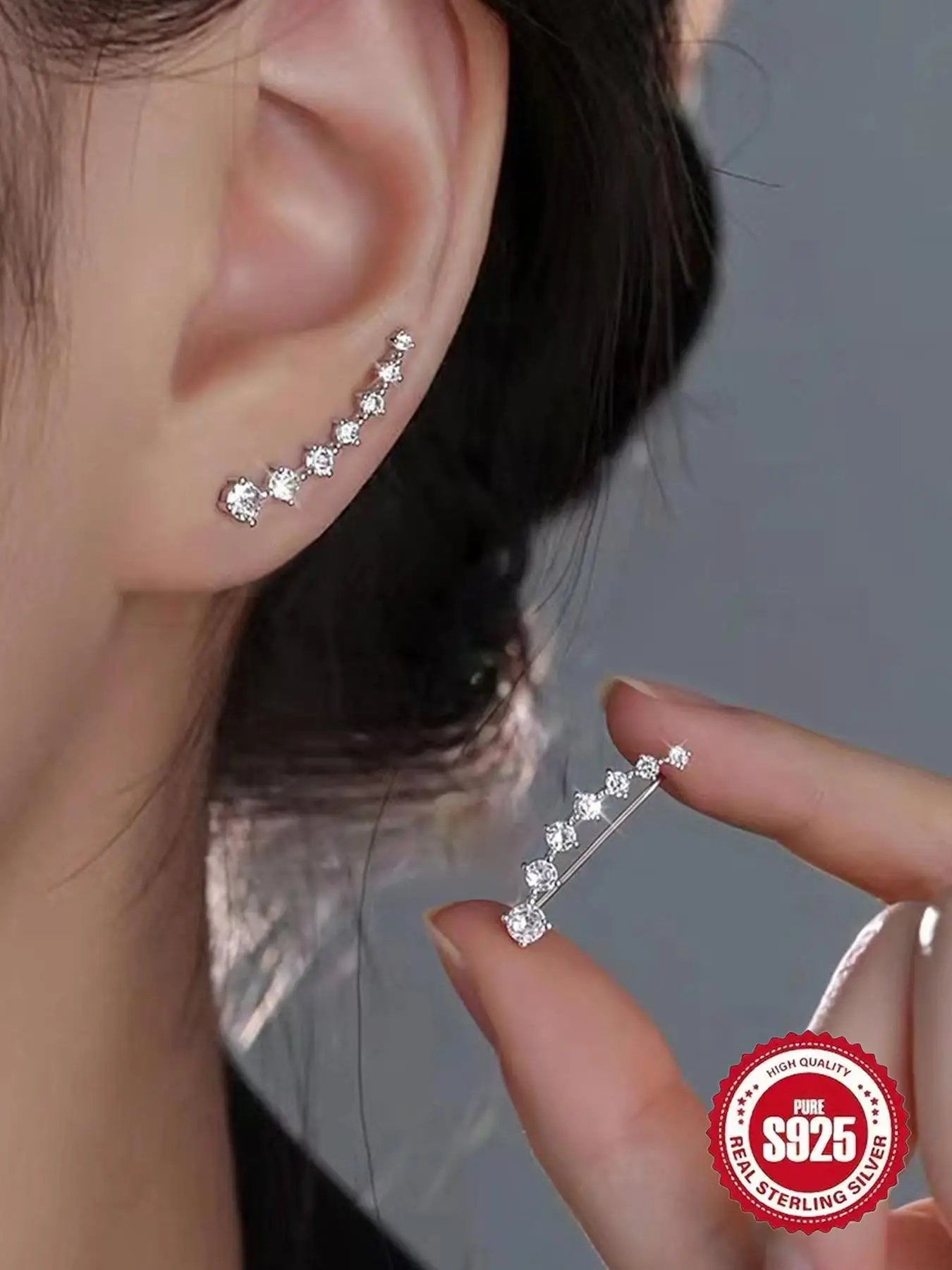 S925 Sterling Silver Light Luxury Style Earrings, Fashionable Earrings for Women & Girls, Trendy All-match & Exquisite Jewelry for Birthday Gift