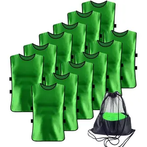 12 Pack Soccer Scrimmage Vest Practice Jersey for Adult Youth