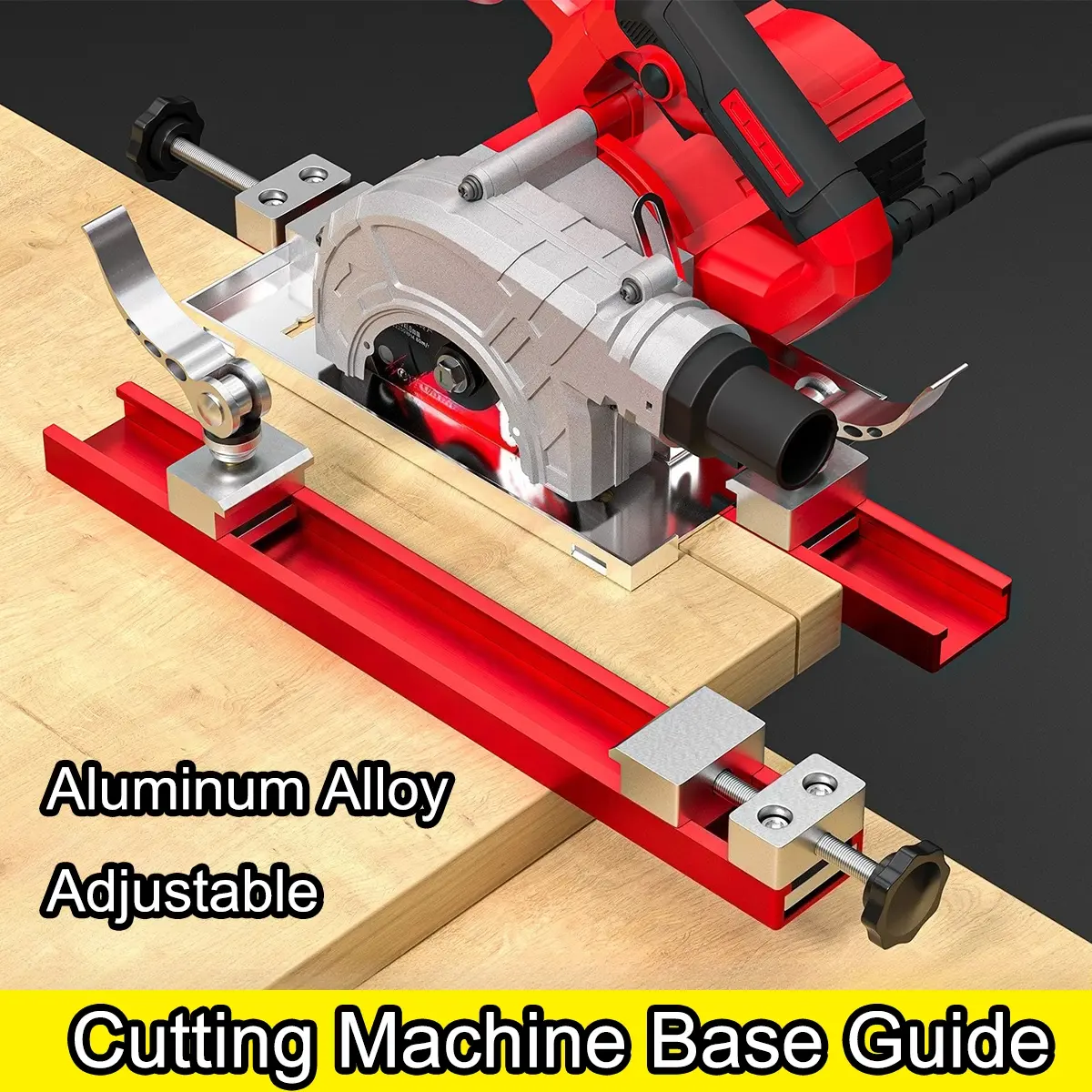 Circular Saw Guide Rail Fits 12" Saw Base, Aluminum Alloy Adjustable Cutting Machine Base Guide for Woodworking, Track Saw Guide Rail, Electric Circular Guide Specially Designed for Efficient Precision Cutting and Milling Tasks