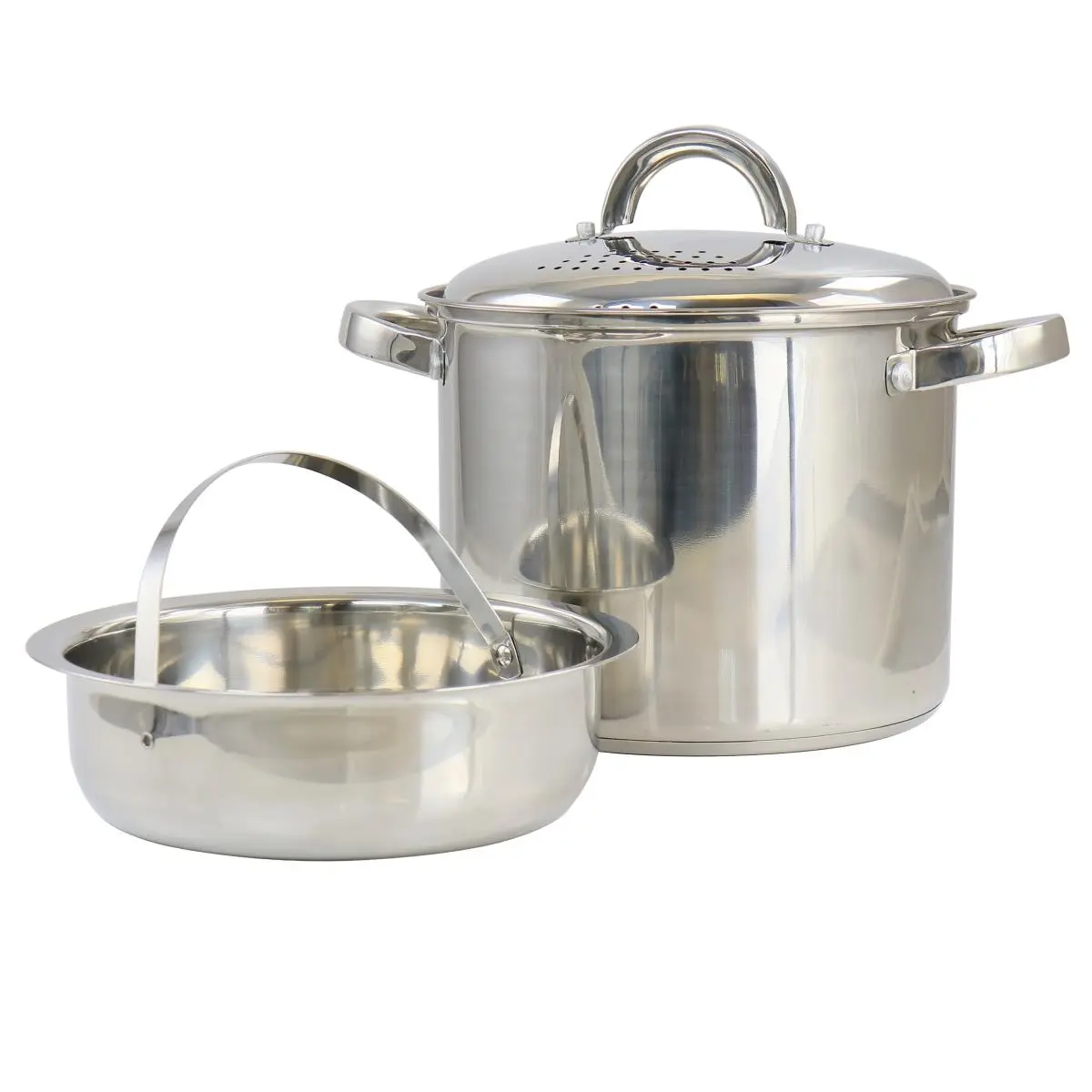 Oster 130010.03 5 Quart Sangerfield Stainless Steel Pasta Pot with Strainer Lid & Steamer Basket