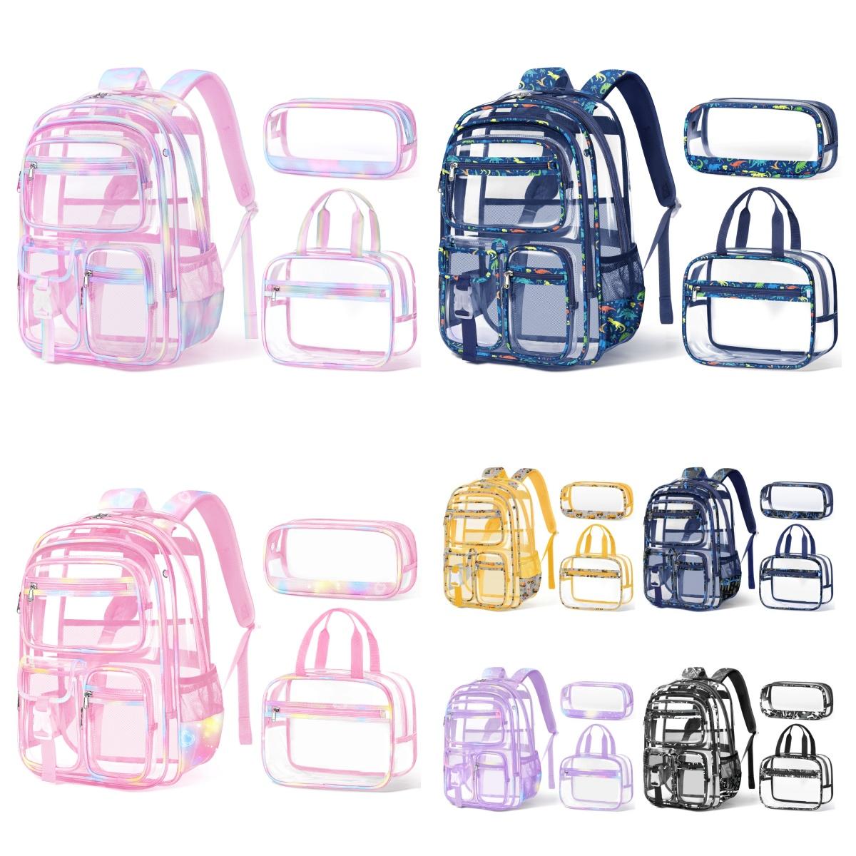 Fimibuke Clear Backpack with Lunch Box & Pencil Case 3PCS Heavy Duty Transparent PVC Schoolbag Large Waterproof Bookbag for Travel School Concert Stadium Events Backpacks Fimibuke Clear Backpack with Lunch Box & Pencil Case 3PCS Heavy Duty Transparent PVC Schoolbag Large Waterproof Bookbag for Travel School Concert Stadium Events Backpacks