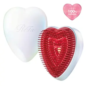 ReFa Heart Brush Aurora White Heart Shaped Hair Brush - Official Product No Tangle Daily Haircare Detangler Heatless Hair Brush for All Hair Types
