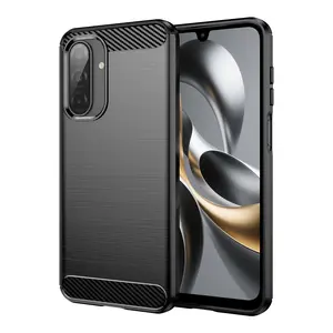Carbon Fiber Texture Pattern Soft TPU Slim Case For Samsung Galaxy A17 Case