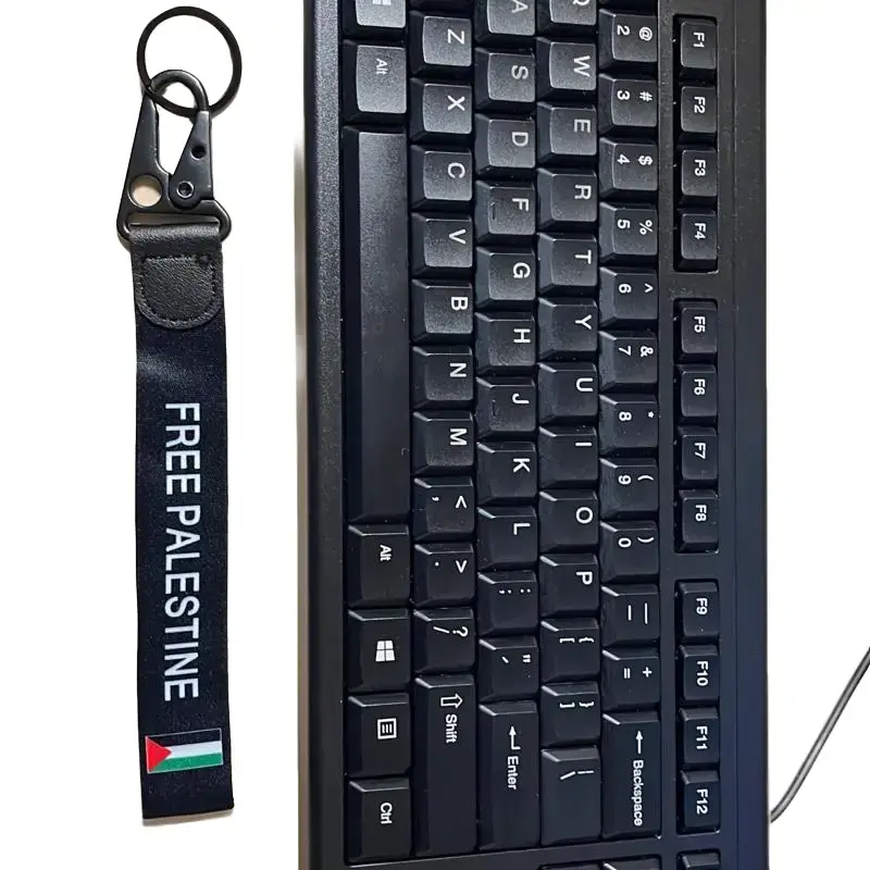 Short  FREE PALESTINE Keychain Lanyard Wristlet , Palestinian Keyring