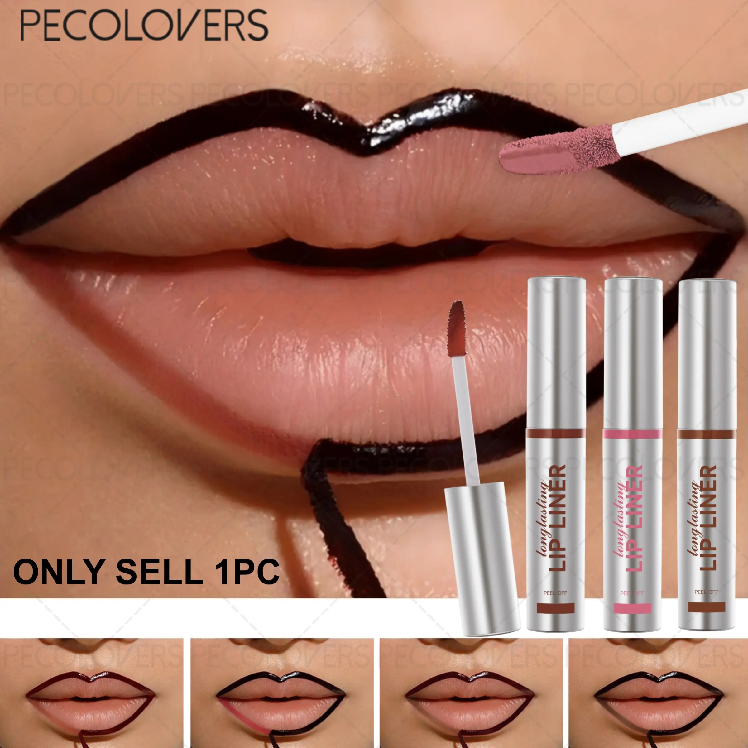 1pc Tear-Off Velvet Lip Tint Pen - 24H Transfer-Resistant Matte Formula & Moisturizing Core, Ideal for Romantic Gifts & Festival-Ready Looks, Portable On-the-Go Design - Longwear Lip Color & Care Stick, Lipliner, Lip Liner Stain, Lip Marker