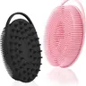 2-Pack Light Silicone Body Scrubber Loofah - Adjustable, Durable 2-in-1 Personal Bath Care Accessory Tool with Scalp Massager Shampoo Brush for All Skin Types, Ideal Gift for Adults