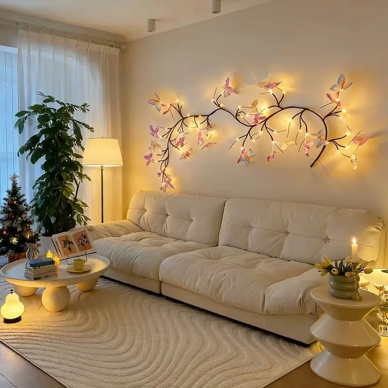 LED Butterfly Branch Light USB Powered, 8 Lighting Modes, Artificial Tree Branches with LED Lights, Indoor Room Living Room Holiday Atmosphere Lamp, LED Butterfly Wings, Home Decor Light, Led String Lights, Decorative Light Decor