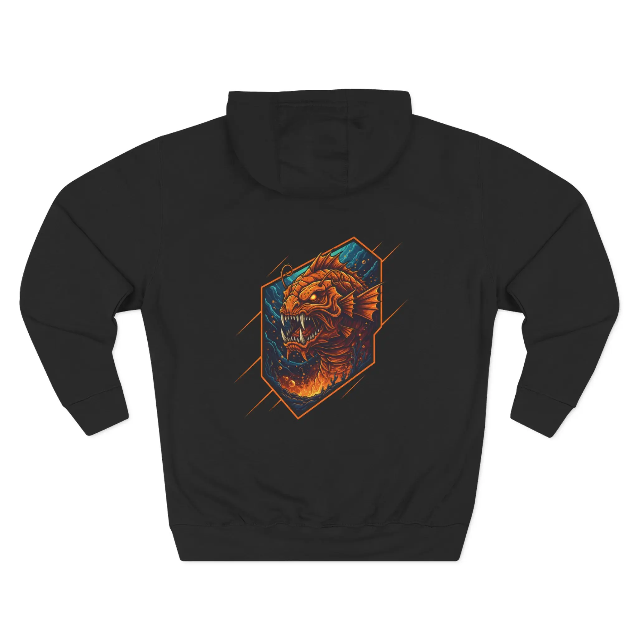 Unisex Sea Serpent Hoodie | Fierce Mythical Back Print | Cyber Core Logo