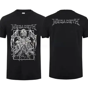 Amazing Men Rising Megadeth Rock Band Graphic Print T Shirt Double Sided Fashion Oversized Cotton EU Size Unisex Short Sleeve Soft Comfortable Breathable Streetwear Vintage Summer Cool High Quality Gift For Metal Fans