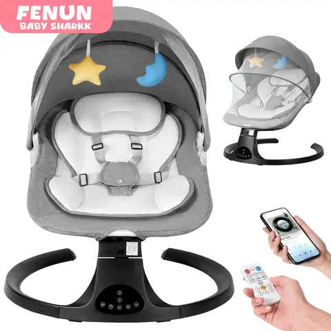 Baby Electric Bouncer, Baby Rocker, Electric swing, 5 Speed & 10 Lullabies, Baby Bassinet, Adapter & Battery Powered, For Indoor Use, Remote Control Fall Deals For You