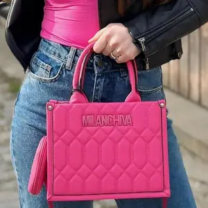 Milanchina Crossbody Woman Bag with Unique Hexagonal Design and Brand Logo Embellishment - Stylish & Practical Fashion Accessory