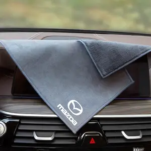 Microfiber Cleaning Towel Thick Soft Drying Cloth Car Body Washing Towels Double Layer Clean Rags Car Accessories, Car Cleaning Supplies For Mazda 2 3 5 6 CX-3 CX-5 CX-7 CX-9 MX-5 BT-50 RX-8