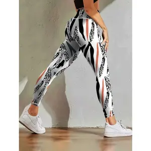 High Waist Zebra Print Leggings for Women - Stretchy, Butt Lifting, and Perfect for Yoga, Fitness, and Running