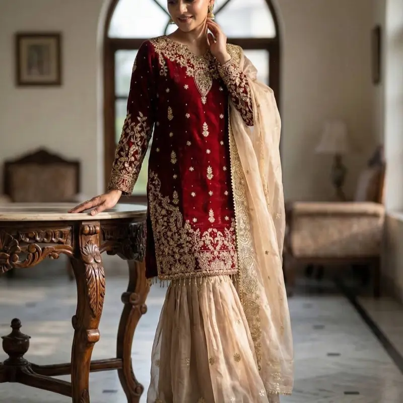 Wedding Dresses • Heavy ; Embroidery ; Silk ; Garara; Dress