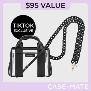 Case-Mate Clear Stadium Bag & Crossbody Chain Bundle