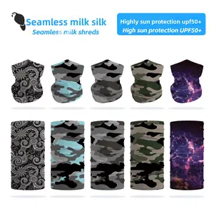 High elastic Lycra magic headscarf UPF50 + soft sunscreen face towel outdoor shading seamless cycling headgear scarf