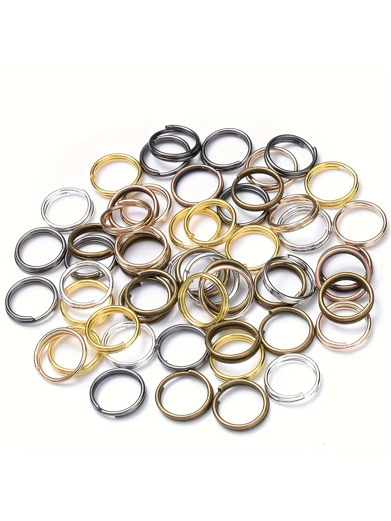 50-200pcs/set 4-20mm Open Jump Rings For Jewelry Making, Double Loops Split Rings Connectors, Jewelry Making Supplies DIY Accessories, Beading Making