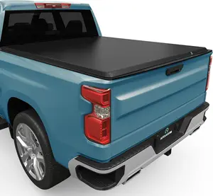 6.6 ft Bed Soft Quad-fold Truck Bed Tonneau Cover Fit for 2007-2025 Chevy Silverado/GMC Sierra 1500 New Body, 2007-2019 Chevy Silverado/GMC Sierra 2500 3500 HD