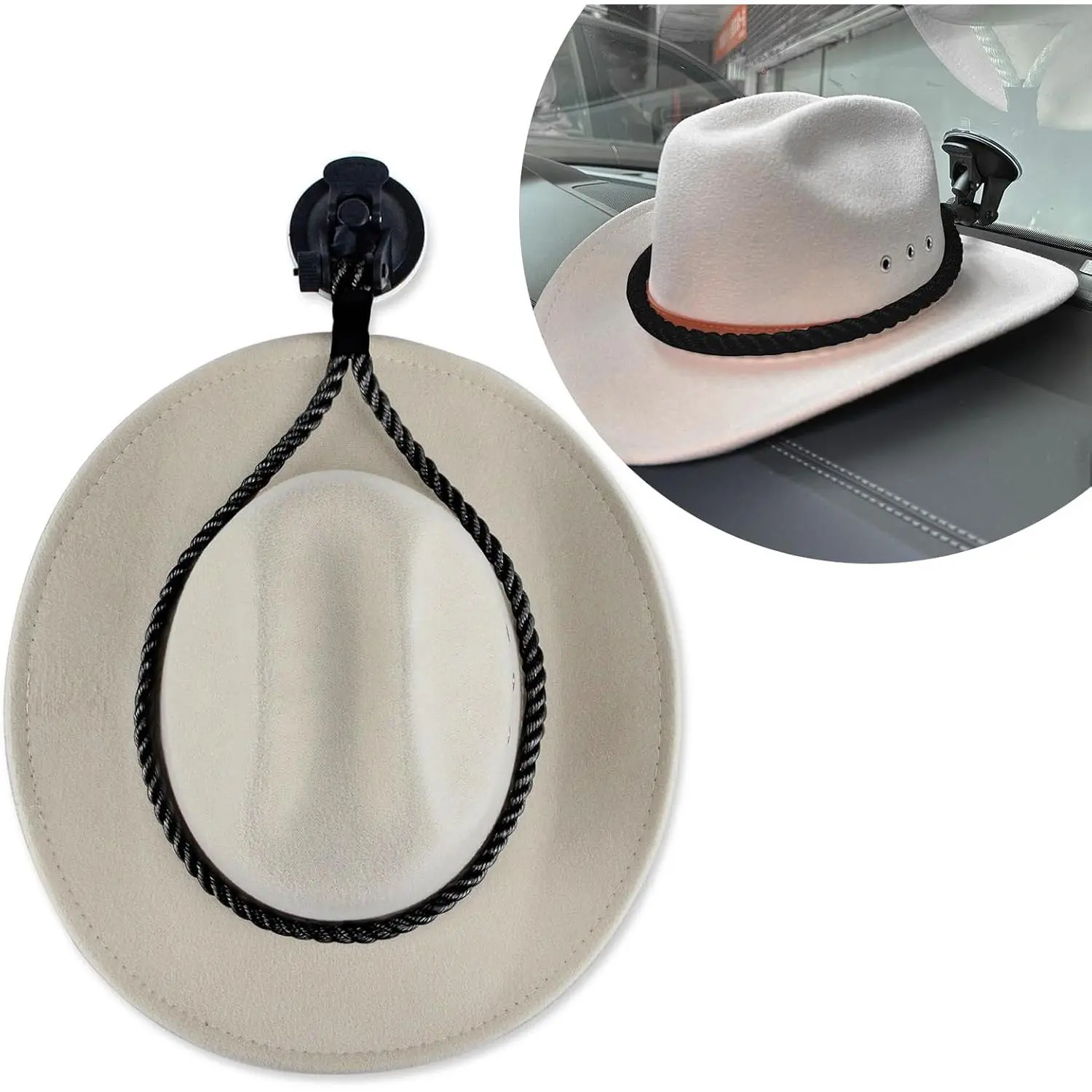 Cowboy Hat Mounts for Your , Hat Mounts with Suction Cup, Hat Holder Rack to Keeps Your Hat Securely On The Dash, Auto Universal Interior Accessories for , SUVs,  (Black)