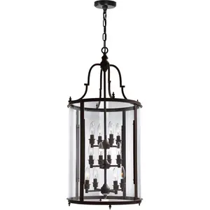 CWI Lighting Desire 12 Light 17 inch Oil Rubbed Bronze Drum Shade Chandelier Ceiling Light 9809P17-12-109-A