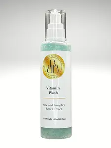 Vitamin Wash - Gentle facial Cleanser with Vitamin E and Aloe - Paraben free, Gluten Free, Vegan - 140 ml / 5 fl oz