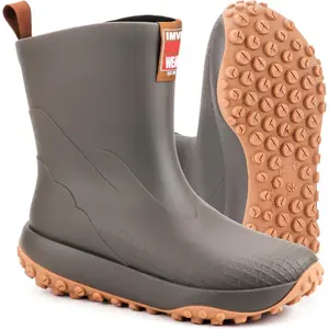 Men's Waterproof PVC Work Rain Boots – Mid-Calf, Anti-Slip Sole, Reinforced Toe & Heel – Durable Lightweight Boots for Fishing, Farming, Gardening & Outdoor Use