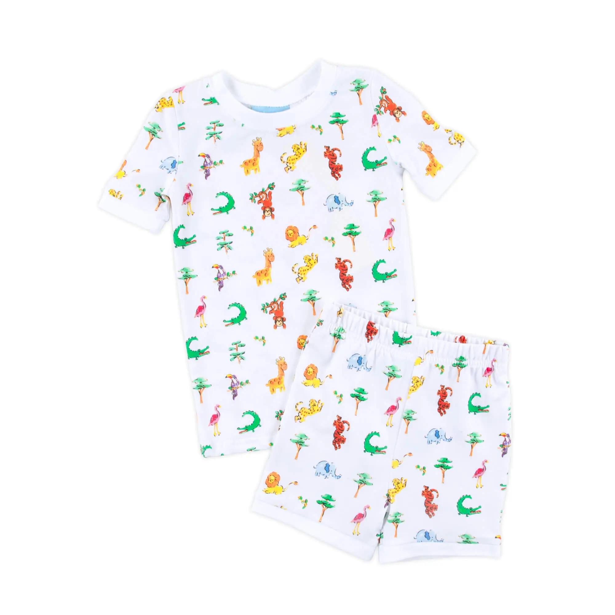 Safari Short Pajamas - Unisex Soft Knit PJ Set for Kids
