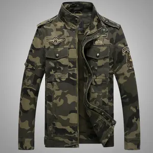 Men's Military Jacket Casual Washed Cotton Hooded Canvas Coat Fall Coat