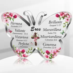 Spanish Christian Acrylic Gift for Women Religious Inspirational Gift with Bible Verse Regalos Cristianos Para Mujer Bible Prayer Choice for Women Mother's Day Birthday Favor
