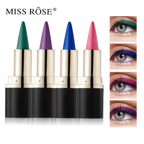 Miss Rose 4 Colors Cream Gel Eyeliner Set, Smooth Waterproof Long-Lasting, Multi-Use Eye Makeup Stick for Cat Eye & Smoky Eye Looks, Eye Makeup Products