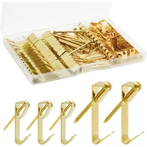 Picture Hooks, 100 count Picture  Kits Including 30lb and 50lb Picture  Hooks, 2 Sizes Professional Picture Hangers with Nails for Drywall Wooden Wall