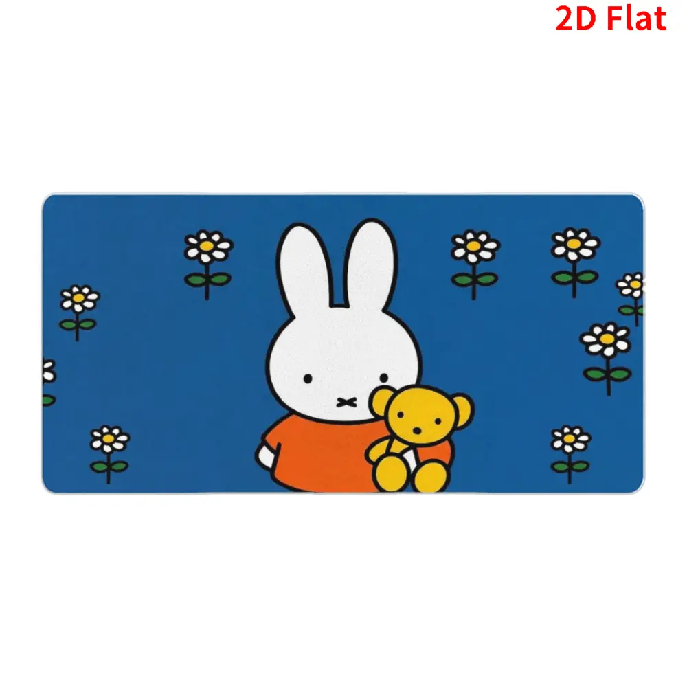 Cute Miffy Mouse Pad - Non-Slip Rubber Base, Waterproof Gaming Mousepad, Aesthetic Decor Desk Accessory for Office, Home