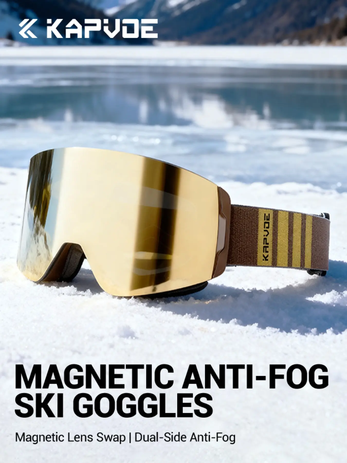 1pc KAPVOE Sports Glasses Ski Goggles Skiing Mask Snowboard Men Women Snow Ski Goggles Outdoor Goggles