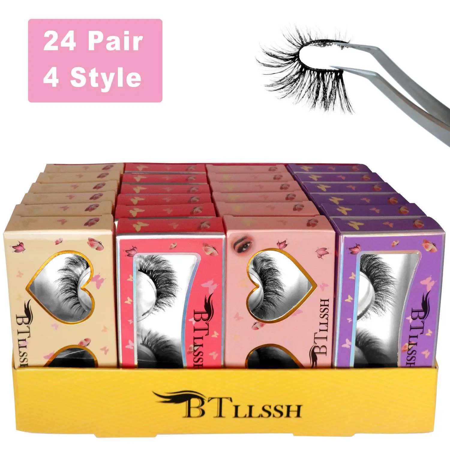False Eyelashes, 24 Pairs Natural Curling Wispy Faux Cluster Lashes, Volumized False Eyelashes for Women and Girls Eye Makeup Enhancement, Eyelashes Extensions, Eyelash Falsies, High Quality Eyelashes, Eyelash Set, Volume Lashes, Fluffy Eyelashes Cluster