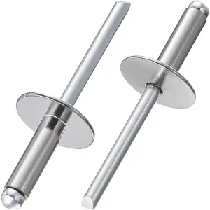 (100 pcs) 3/16 * 1/2" Large Cap Open End Stainless Steel Blind Rivets, 5 * 13 Blind Rivet